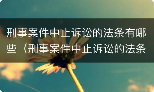 刑事案件中止诉讼的法条有哪些（刑事案件中止诉讼的法条有哪些规定）
