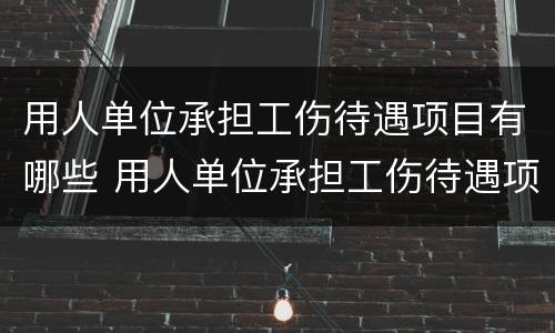 用人单位承担工伤待遇项目有哪些 用人单位承担工伤待遇项目有哪些内容