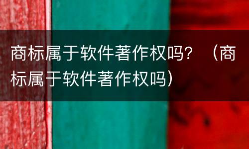 商标属于软件著作权吗？（商标属于软件著作权吗）