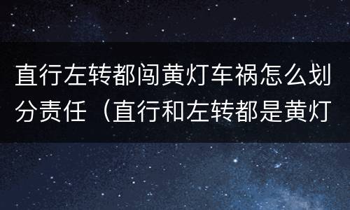 直行左转都闯黄灯车祸怎么划分责任（直行和左转都是黄灯闪烁）