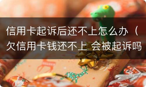 信用卡起诉后还不上怎么办（欠信用卡钱还不上 会被起诉吗）