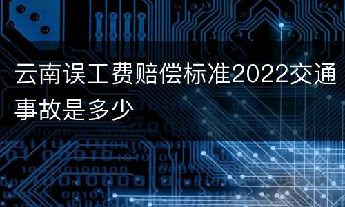 云南误工费赔偿标准2022交通事故是多少