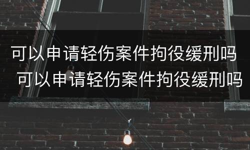 可以申请轻伤案件拘役缓刑吗 可以申请轻伤案件拘役缓刑吗
