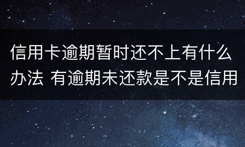 信用卡逾期暂时还不上有什么办法 有逾期未还款是不是信用卡办不了