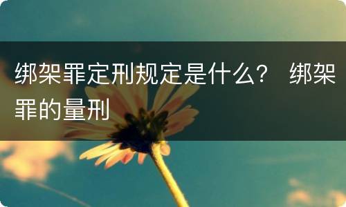 绑架罪定刑规定是什么？ 绑架罪的量刑