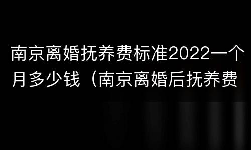 南京离婚抚养费标准2022一个月多少钱（南京离婚后抚养费的支付标准）