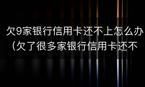 欠9家银行信用卡还不上怎么办（欠了很多家银行信用卡还不上怎么办）