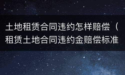 土地租赁合同违约怎样赔偿（租赁土地合同违约金赔偿标准）