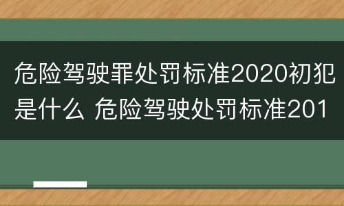 危险驾驶罪处罚标准2020初犯是什么 危险驾驶处罚标准2019初犯