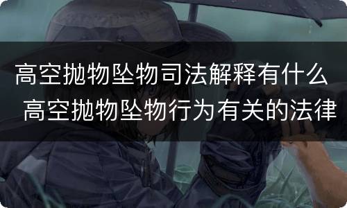 高空抛物坠物司法解释有什么 高空抛物坠物行为有关的法律规定