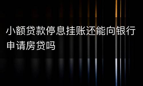 小额贷款停息挂账还能向银行申请房贷吗