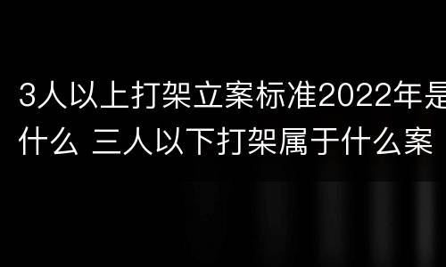 3人以上打架立案标准2022年是什么 三人以下打架属于什么案件