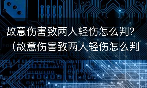 故意伤害致两人轻伤怎么判？（故意伤害致两人轻伤怎么判）