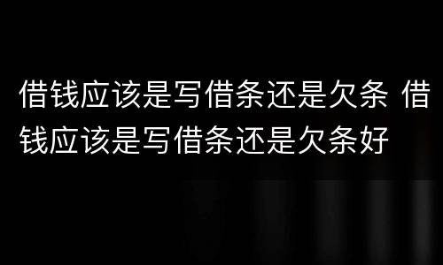 借钱应该是写借条还是欠条 借钱应该是写借条还是欠条好