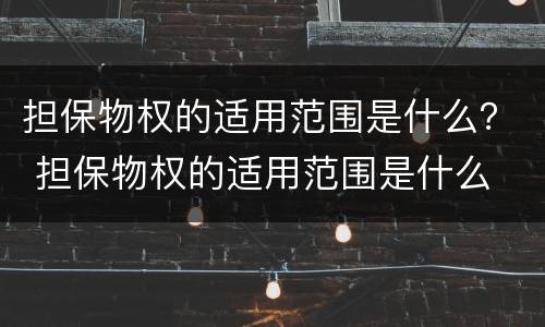 担保物权的适用范围是什么？ 担保物权的适用范围是什么