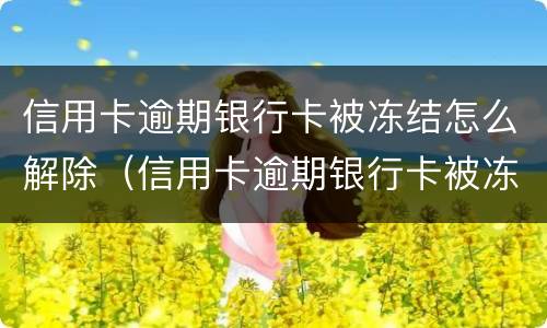 信用卡逾期银行卡被冻结怎么解除（信用卡逾期银行卡被冻结怎么解除呢）