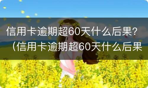 信用卡逾期超60天什么后果？（信用卡逾期超60天什么后果呀）