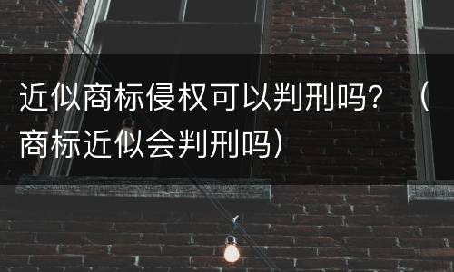 近似商标侵权可以判刑吗？（商标近似会判刑吗）