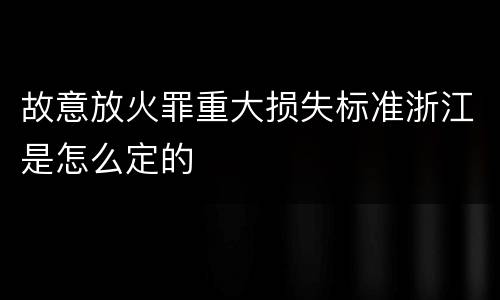 故意放火罪重大损失标准浙江是怎么定的