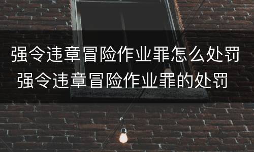 强令违章冒险作业罪怎么处罚 强令违章冒险作业罪的处罚