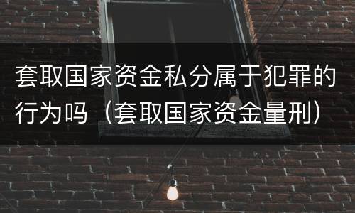 套取国家资金私分属于犯罪的行为吗（套取国家资金量刑）