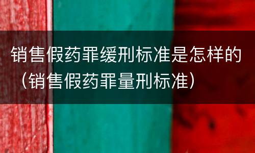 销售假药罪缓刑标准是怎样的（销售假药罪量刑标准）