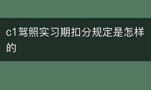 c1驾照实习期扣分规定是怎样的