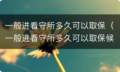 一般进看守所多久可以取保（一般进看守所多久可以取保候审）