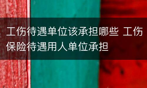 工伤待遇单位该承担哪些 工伤保险待遇用人单位承担
