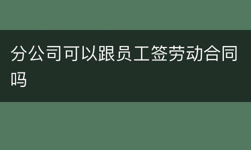 分公司可以跟员工签劳动合同吗