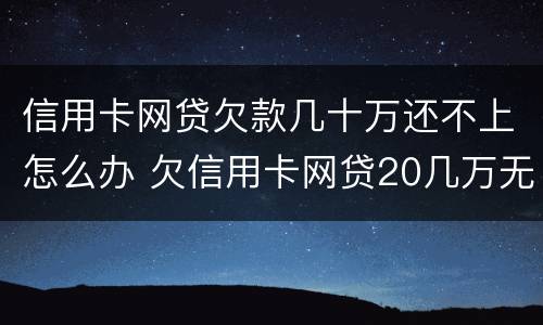 信用卡网贷欠款几十万还不上怎么办 欠信用卡网贷20几万无力偿还怎么办?