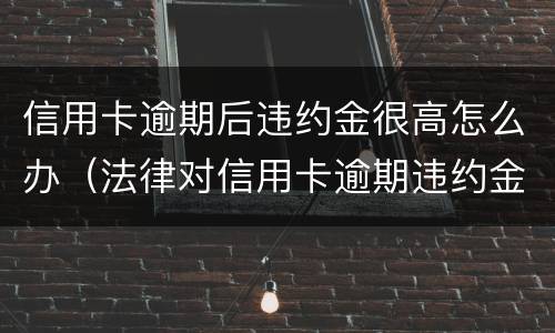 信用卡逾期后违约金很高怎么办（法律对信用卡逾期违约金的规定）