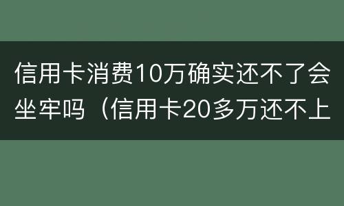 信用卡消费10万确实还不了会坐牢吗（信用卡20多万还不上会坐牢吗?）