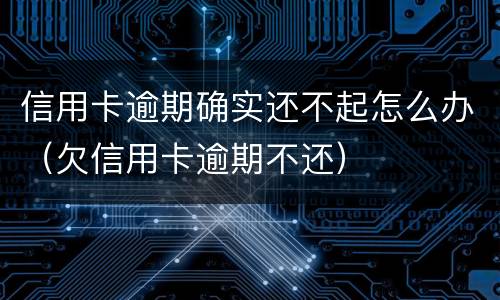 信用卡逾期确实还不起怎么办（欠信用卡逾期不还）
