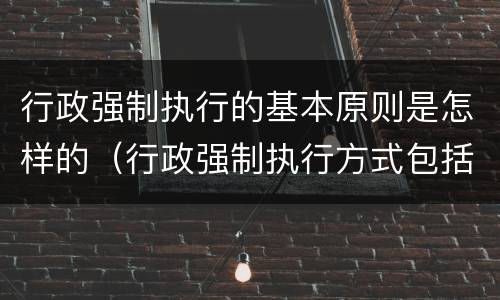 行政强制执行的基本原则是怎样的（行政强制执行方式包括什么）