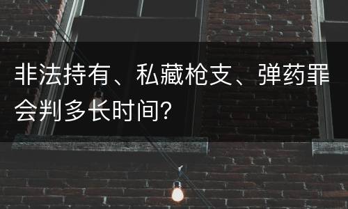 非法持有、私藏枪支、弹药罪会判多长时间？