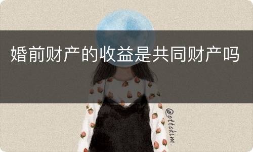 婚前财产的收益是共同财产吗