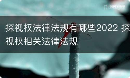 探视权法律法规有哪些2022 探视权相关法律法规