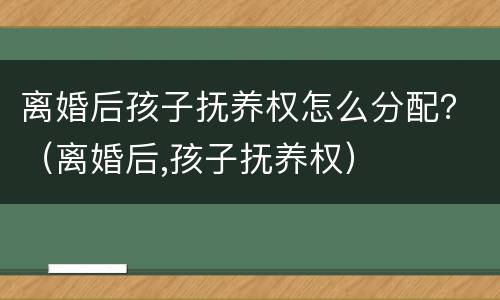 离婚后孩子抚养权怎么分配？（离婚后,孩子抚养权）