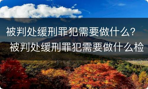 被判处缓刑罪犯需要做什么？ 被判处缓刑罪犯需要做什么检查