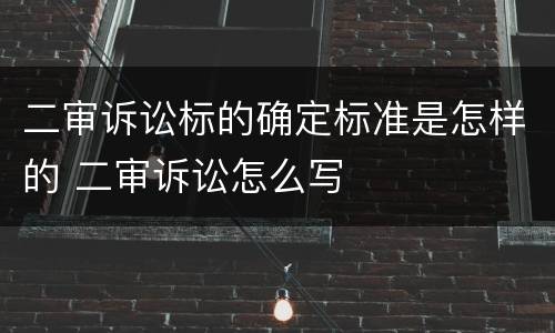 二审诉讼标的确定标准是怎样的 二审诉讼怎么写