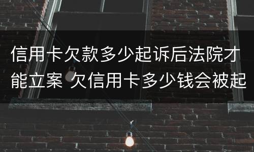 信用卡欠款多少起诉后法院才能立案 欠信用卡多少钱会被起诉到法院