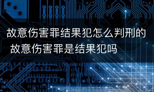 故意伤害罪结果犯怎么判刑的 故意伤害罪是结果犯吗