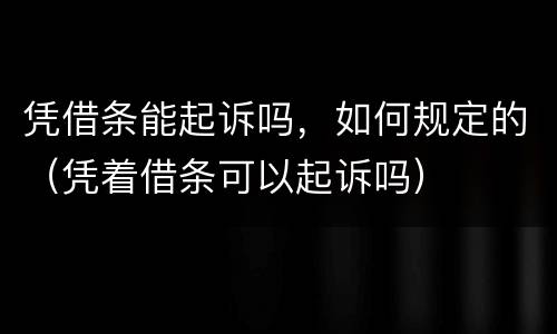 凭借条能起诉吗，如何规定的（凭着借条可以起诉吗）
