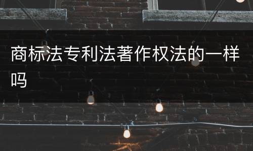 商标法专利法著作权法的一样吗