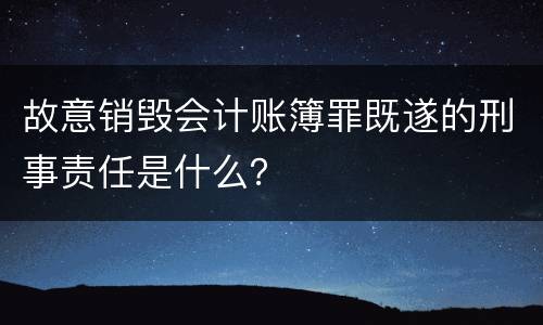 故意销毁会计账簿罪既遂的刑事责任是什么？