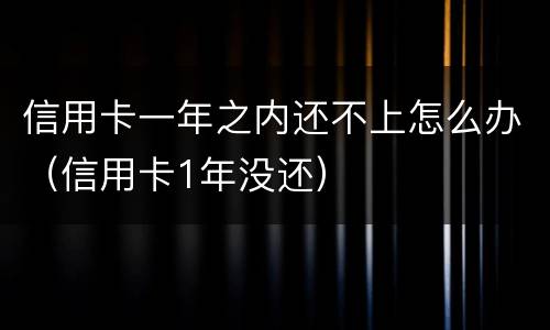 信用卡一年之内还不上怎么办（信用卡1年没还）