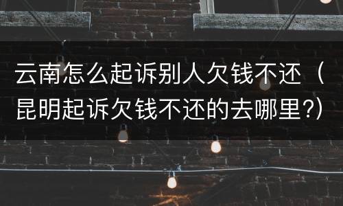 云南怎么起诉别人欠钱不还（昆明起诉欠钱不还的去哪里?）