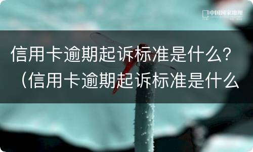 信用卡逾期起诉标准是什么？（信用卡逾期起诉标准是什么法律）