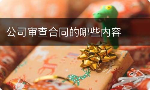 公司审查合同的哪些内容